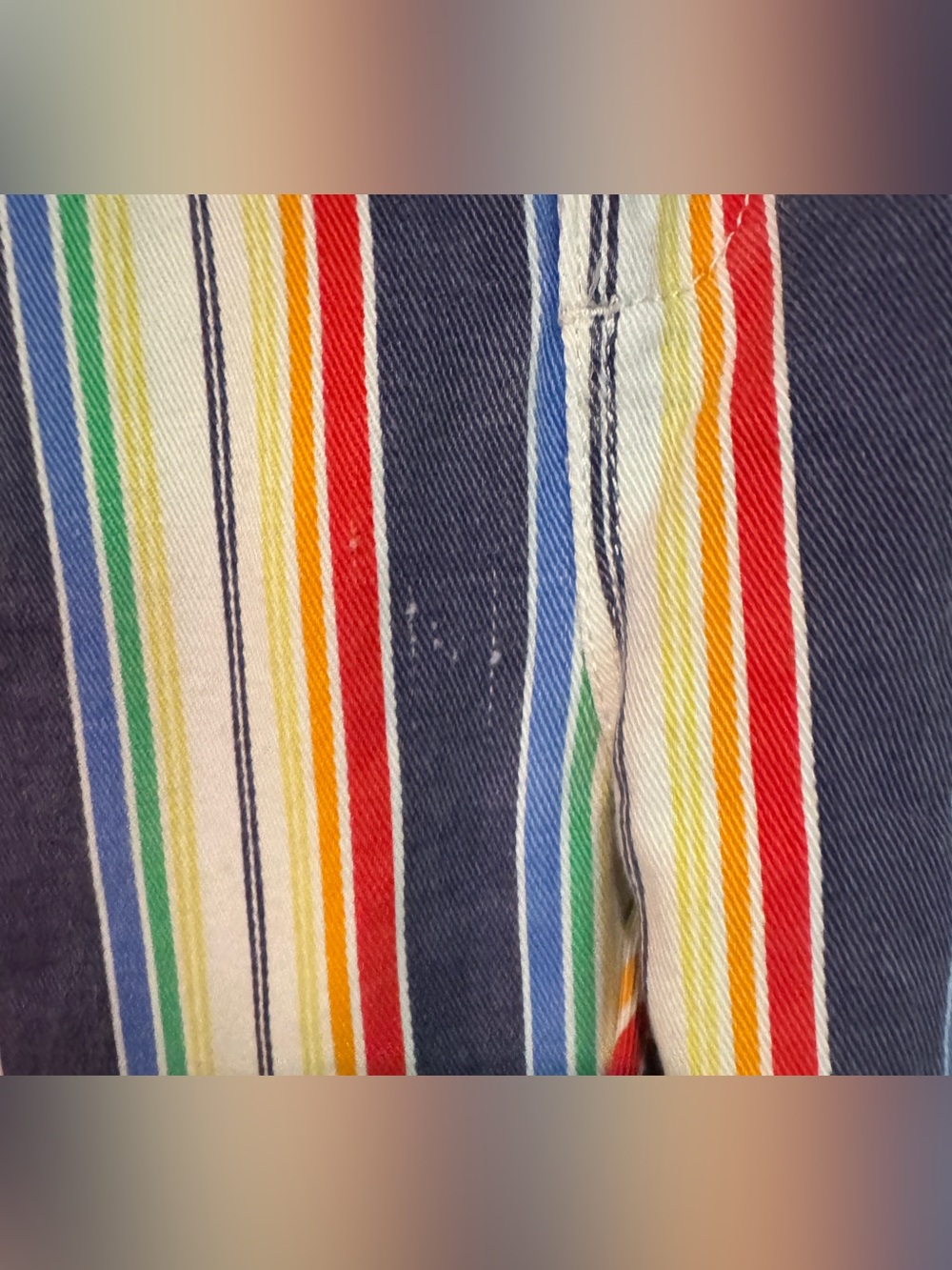 Little Bird Jools Oliver rainbow stripe denim pants patchwork pockets size 4-5 - Picture 4 of 5